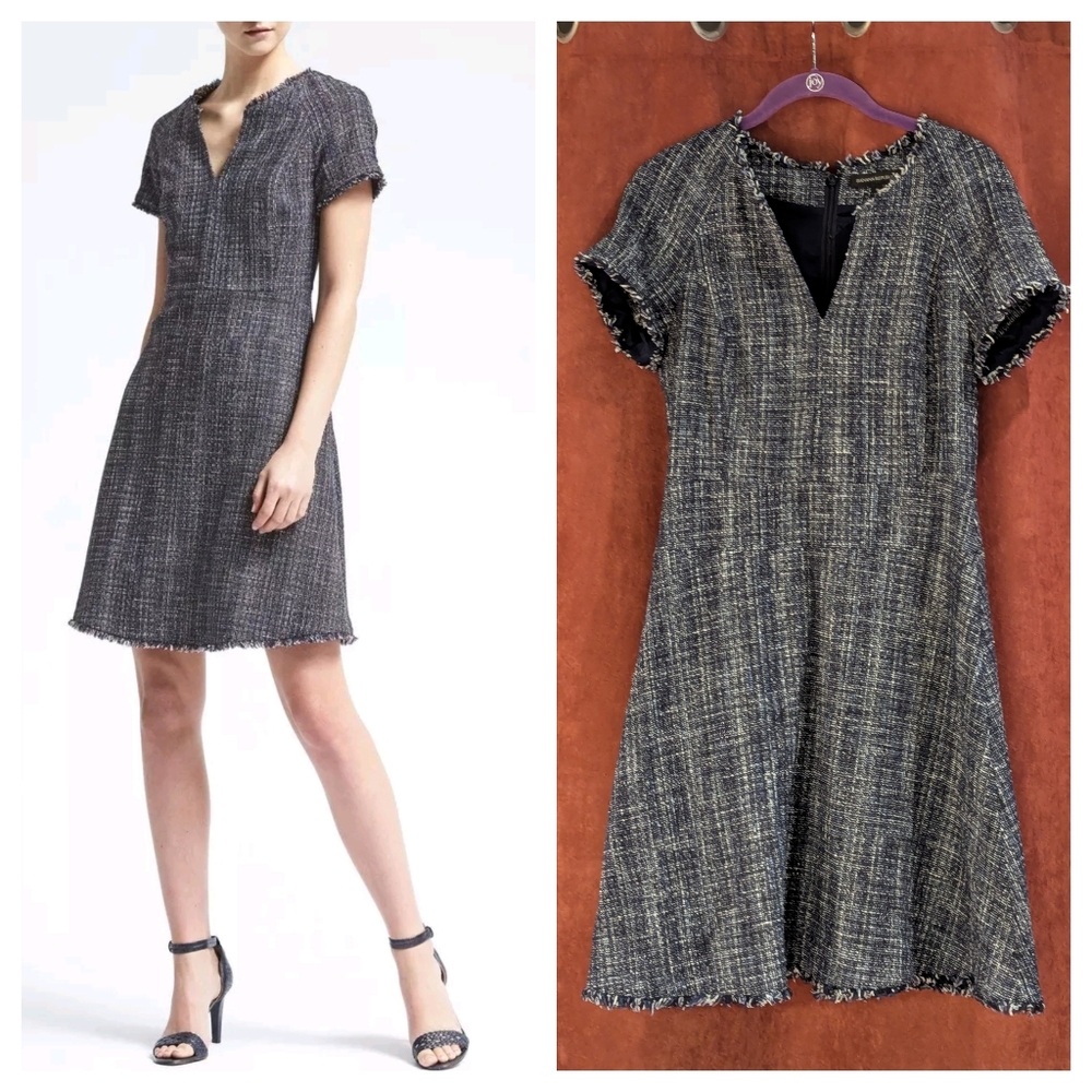 Banana Republic Tweed Cap Sleeve Dress